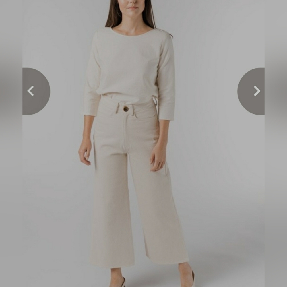 Tribe Alive Cream Wide Leg Jeans - Picture 13 of 15